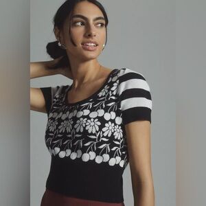 Anthropologie cropped sweater tee!! Adorable 🍒